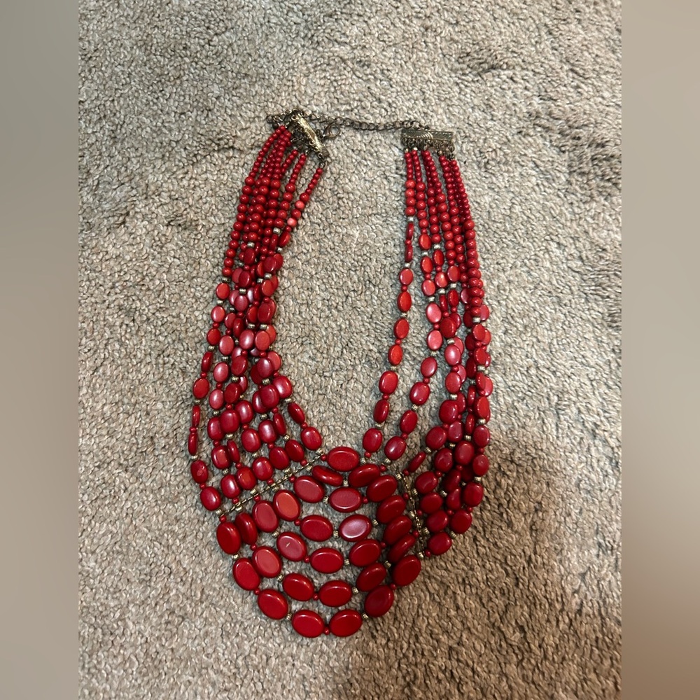Red Beaded Necklace